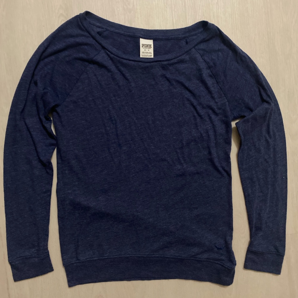 PINK Victoria's Secret Navy Scoop Neck Top